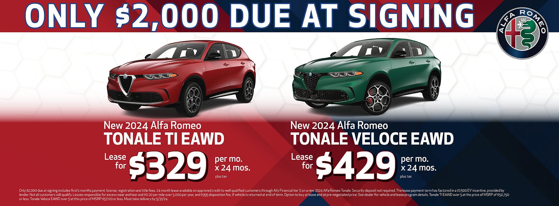 2024 Alfa Romeo Tonale Lease Offer